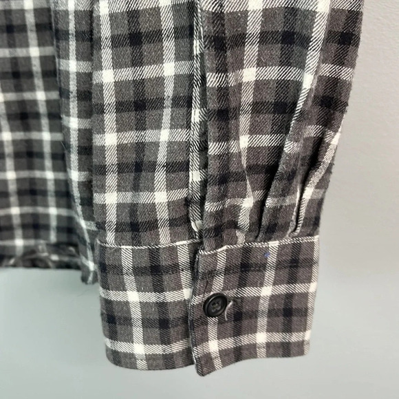 BLACK BROWN 1826 Men’s Plaid Grey Mix Flannel Shirt Long Sleeves Preppy Size L - Picture 6 of 11